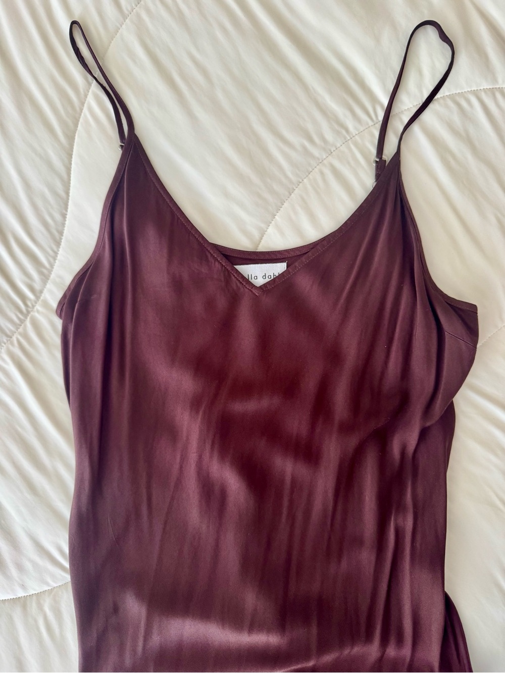 Bella Dahl Bias Cut High-Low Slip Dress in Rich Burgundy Size Small